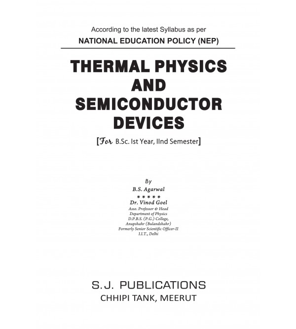 Thermal Physics and Semiconductor Devices (According To The National Education Policy (NEP)